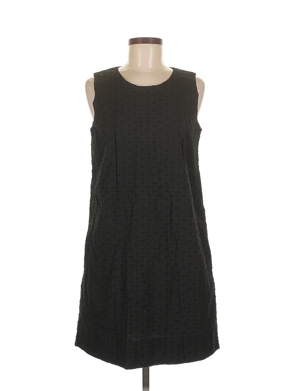 GAP Sleeveless Black Cotton/Spandex Textured Shift Dress w/ side pockets size L